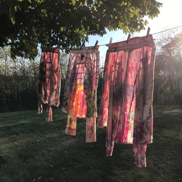 Distressed Custom bleached Flannel Shirts OOAK handmade Country - Picture 8 of 8